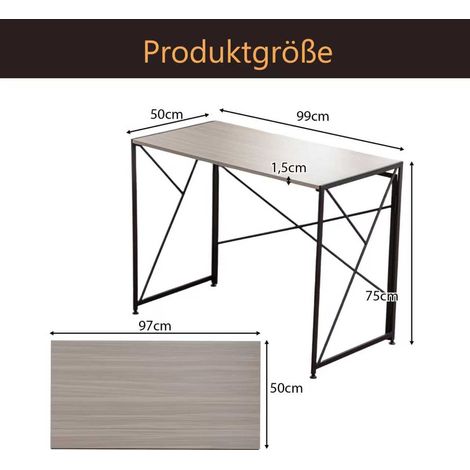 Bureau en bois naturel, 120x60 cm, plan de travail rectangulaire, rangement intégré, style scandinave pour salon ou chambre à coucher (1/5)