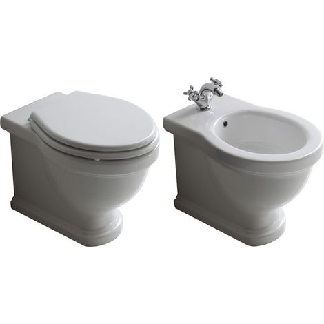 Sanitari Ethos filomuro cm. 55x38 con sedile standard di Ceramica