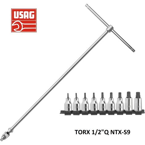 USAG 273 1/2 Q NTX/S9 CHIAVE A T SNODATA SERIE 9 CHIAVI A BUSSOLA TORX MASCHIO (1/3)