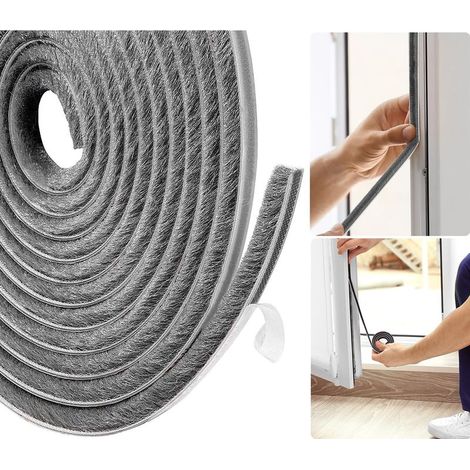 Window Insulation Seal, Cold Insulated Door Draught Excluder, Front Door Seal, 10m (L) x 9mm (W) x 5mm (T) Ideal for Cold, Noise and Moisture Insulation - Grey (1/5)