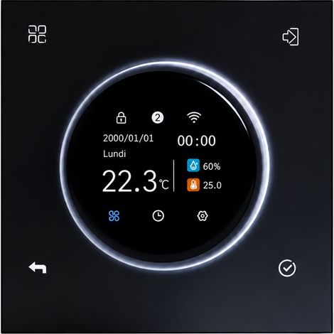 Thermostat Chauffage électrique Wi-Fi 16A avec câble de capteur de 3 m, format 8686mm gris norme européenne 3200W – 14 × 13 × 9 cm – Livraison gratuite (1/5)