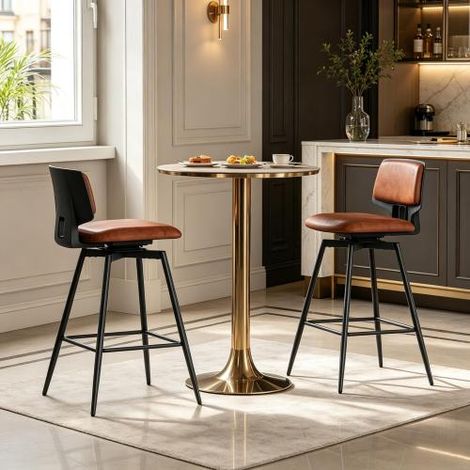 Tabourets de bar élégants — tabourets de haute qualité avec dossiers ergonomiques  chaises de cuisine modernes (lot de 2) (1/5)