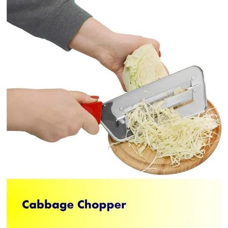 Couteau de Cuisine à chou trancheuse hachoir broyeur coupe-choucroute râpe à salade de chou, argent (1/4)