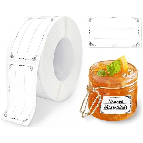600 selbstklebende Etiketten für Gläser, Gefrieretiketten, Blanko-Etiketten, für Gläser, Briefumschläge, Gewürze, Backwaren, beschreibbar (3 x 5 cm) (1/5)