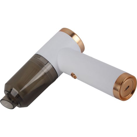 Mini aspirateur portable sans fil, aspiration puissante de 9000 Pa, idéal pour les petites voitures, chargement USB, blanc.
