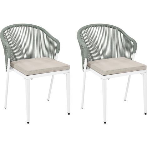 Set mit 2 Stühlen und Sitzkissen PARANEA Metall Grün (1/5)
