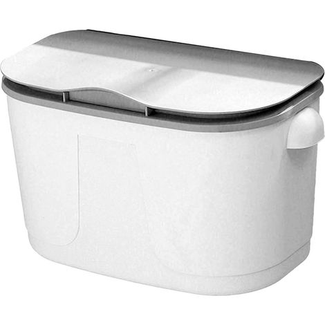 Poubelle murale suspendue pliable avec couvercle, gain de place, plastique blanc pour cuisine et salle de bain (1/5)