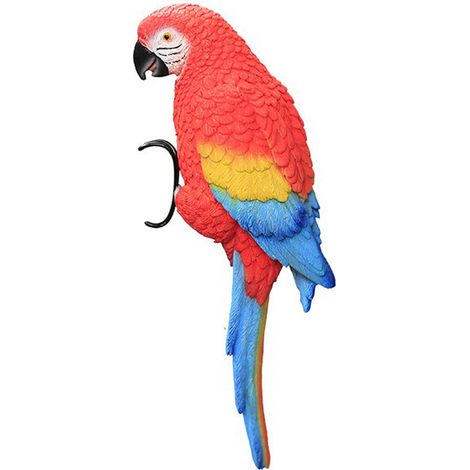 [Loro decorativo] Figura colgante rústica de resina, modelo King Kong rojo para jardín, patio y macetas, 1 pieza (1/5)