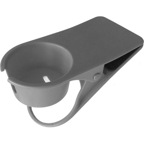 Porte-gobelet de bureau à pince, support de tasse multifonctionnel pour table, économiseur d'espace, couleur gris (1/5)
