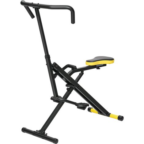 Klappbare Total Crunch-Maschine mit verstellbarem Sitz, Metall und Kunststoff, 57 x 105 x 115 cm, Gelb (1/5)