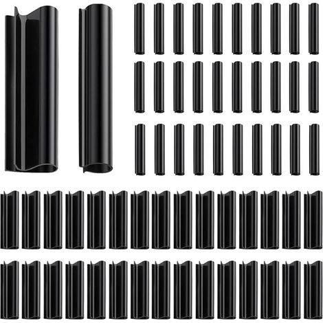 Set di 60 clip per coperture per piscine fuori terra, 2 forme di clip, 11,9 cm, clip nere antivento, clip di fissaggio per coperture per piscine con parapetti in metallo (1/5)