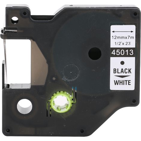 Ruban d'étiquettes laminé 12mm noir sur blanc pour DYMO LM-160/280 (1/5)