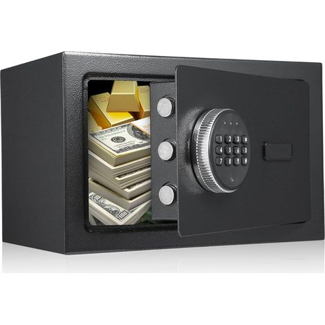 Compact, fireproof and waterproof safe with numeric keypad and (1/2)