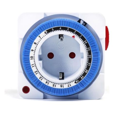 Pair Minuteur Programmable Prise Électrique, 24H, 96 Segments, Interrupteur 16A AC 230V avec Voyant Lumineux (1/5)