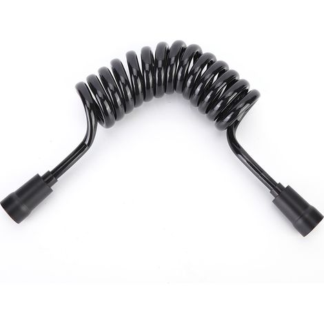 Douchette de bidet portable en PU noir pour salle de bain et toilettes, accessoire pour tuyau à ressort (1/5)