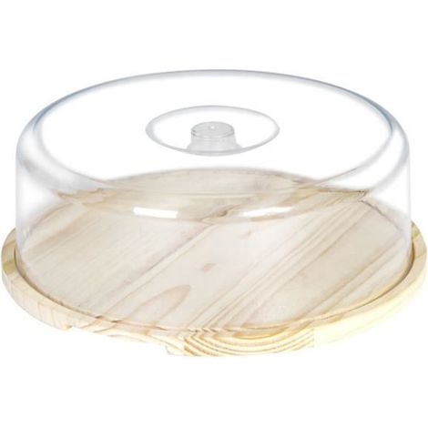 Cloche plateau - FRANDIS - 27,5 cm - Pin - Marron - Ronde