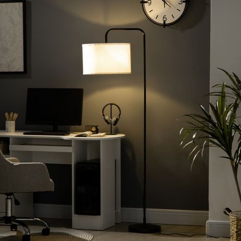 Lampadaire sur pied salon en métal noir moderne avec abat-jour câble de 180 cm 64 x 38 x 163,5 cm noirLampadaire d'extérieur (1/5)