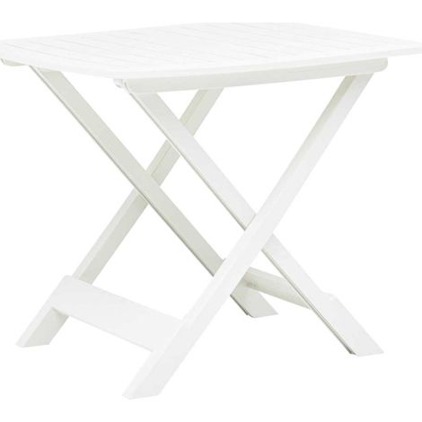 vidaXL Folding Garden Table White 79x72x70 cm Plastic (1/5)