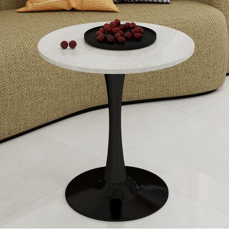 Mesa salón redonda de mármol artificial negra OKMYHOME (1/5)
