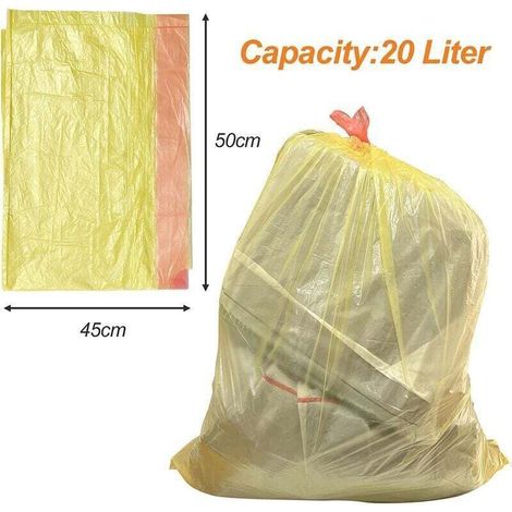 75 Sacs Poubelles 20L avec Cordon de Serrage Sac Poubelle Épaississant pour Maison Bureau 45x50cm (1/5)