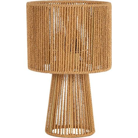 Lampe de chevet en corde de papier style naturel beige - beige naturel corde de papier (1/3)