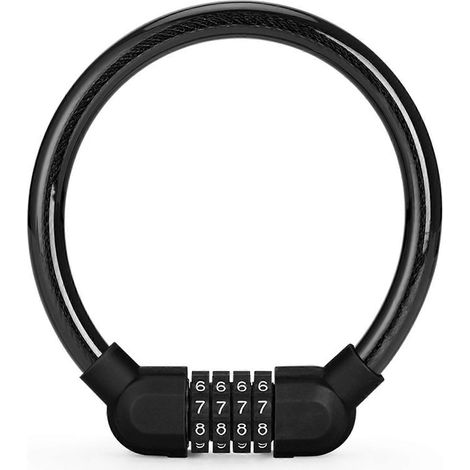 Antivol de vélo à combinaison, 0,4 m, 11,5 mm, 4 chiffres, en acier, pour une sécurité sans clé sur les vélos et les scooters.-AquaForge (1/5)