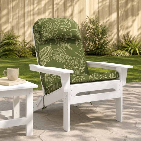 vidaXL Coussin de transat ensoleillé 100 % polyester Modèle feuille (1/5)