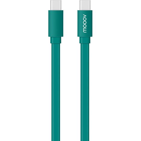 Câble USB-C / USB-C plat 1 m - vert quetzal (1/3)