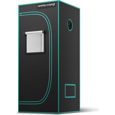 Mars Hydro – Tente de culture indoor 60x60x140cm – Chambre noire 1680D – 1 porte et 1 fenêtre – Pour 1-2 plantes en pot de 5 gallons