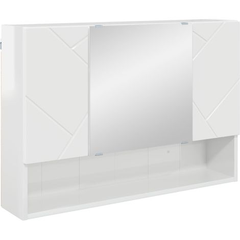Maison Exclusive - Spiegelschrank Hochglanz Weiß 80 x 17 x 55 cm (1/5)