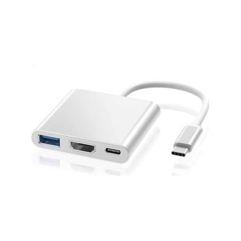 Adaptateur convertisseur USB-C vers HDMI 4K, hub USB-C vers HDMI avec port USB 3.0 et port de charge USB-C compatible