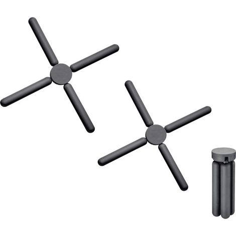 Dessous de Plat Pliable – Dessous de Plat Pratique pour Poser des casseroles et des Bols Chauds, pour Le Camping ou la Maison – Ø 22 cm Silicone, PA, Anthracite, Charbon (1/5)