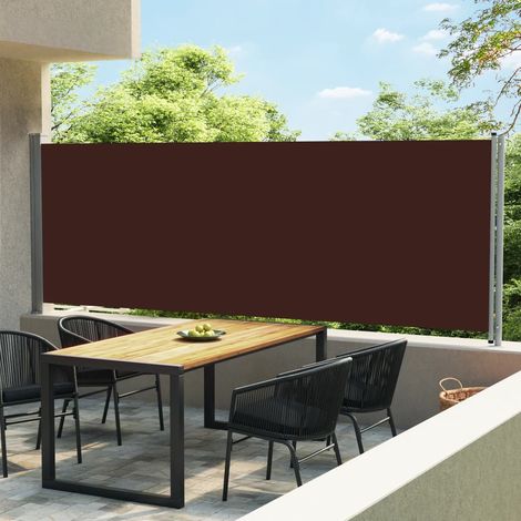 Auvent latéral Store Banne Solaire abri Marquise Brise-soleil rétractable de patio 600x160 cm Marron LKOWF27324 (1/5)