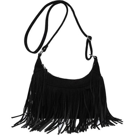 Modische Schultertasche mit Quasten und verstellbarem Riemen