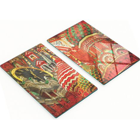 Juego de dos tablas de cocina decorativas de cristal, modelo Kremlin de Moscú, 2x30x52 cm. (1/5)
