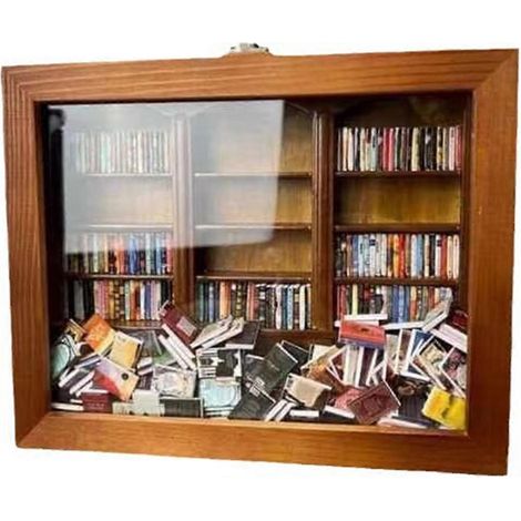 Petite bibliothèque miniature en bois anti-anxiété (1/5)