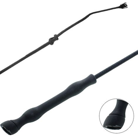 120 cm, Nero: Frustino da dressage con manico in gomma a zoccolo modello Hoof