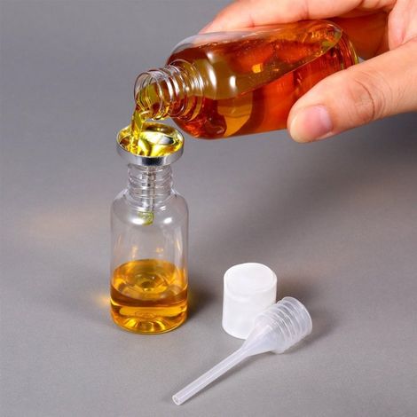 Set mit 10 kleinen Metalltrichtern - zum Befüllen von kleinen Flaschen oder Behältern, Zerstäubern, Parfums, Flüssigkeiten (silber) (1/5)