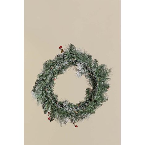 SKLUM Weihnachtliche Dekorationskrone Ø60 cm mit LED-Lichtern Gaela Warmes Weiß                                  