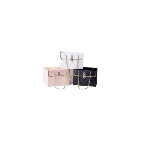 3 boîtes à fleurs en papier pour festivals et soirées, seau de stockage pour bouquets, sac de fleuriste, sac à main, panier d'emballage de bouquets de fleurs, boîte d'emballage de fleuriste avec chaîn (1/4)
