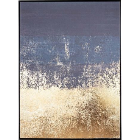 Moderne Bild, Druck Leinwand Gold auf schwarz 102 X 142 cm minimalistisch fett (1/4)