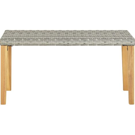 Banc de jardin,Banquette de jardin,Chaise 120 cm Gris Résine tressée et bois d'acacia CFW57679 (1/5)