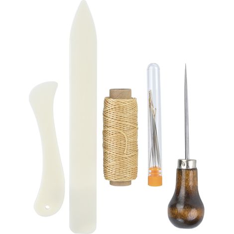 Kit de couture en cuir pratique, aiguille à coudre et poinçon, outil artisanal pour travaux manuels (1/5)