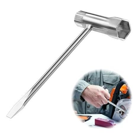 Clé à bougie - mixte en T 13 mm x 19 Tondeuse gazon + tournevis rainuré Accessoires pour tronçonneuse la plupart des types de (1/5)