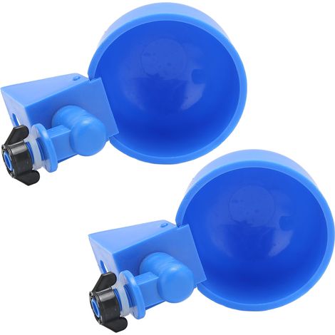 Set mit 2 automatischen Hühnertränken, rostfrei, einfache Installation, blau, für Geflügelzuchtbetriebe. (1/5)