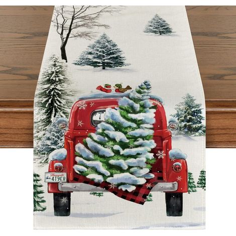 Guirlande De Neige - Décor De Table De Noël Pour Intérieur Et Extérieur - 33 X 91 Cm - Pour Cuisine Salle À Manger Fête (1/5)