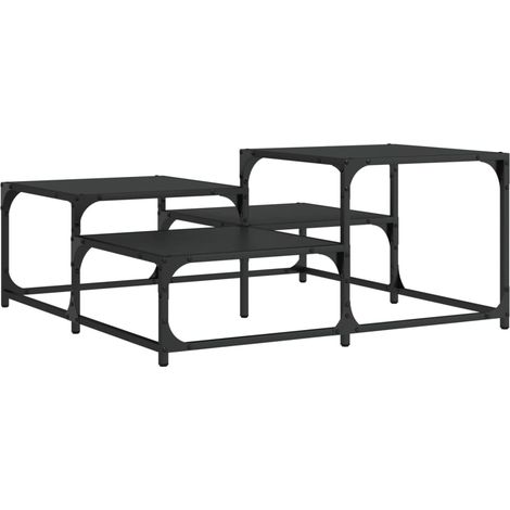 Maison Exclusive - Couchtisch Schwarz 87,5x87,5x40 cm Holzwerksto