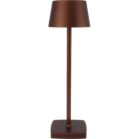 Lampe de table LED sans fil avec interrupteur tactile et variateur, lampe de chevet d'intérieur avec base de chargement, marron