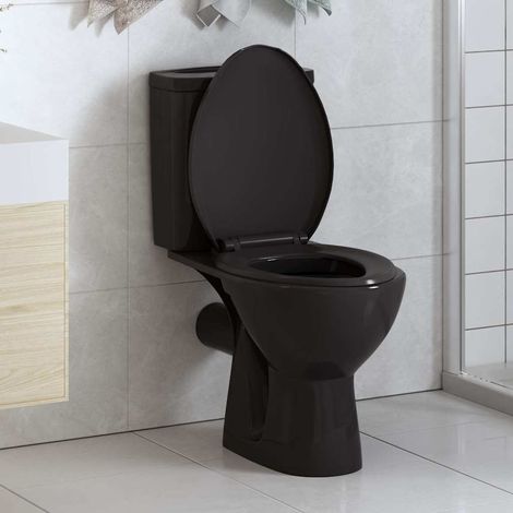 vidaXL Abattant WC à fermeture en douceur Libération rapide Noir (1/5)