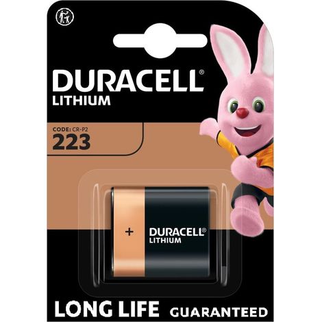 1 Pile au Lithium Duracell 223 (1 Blister de 1 Pile) 1 Cellule (CR-P2)